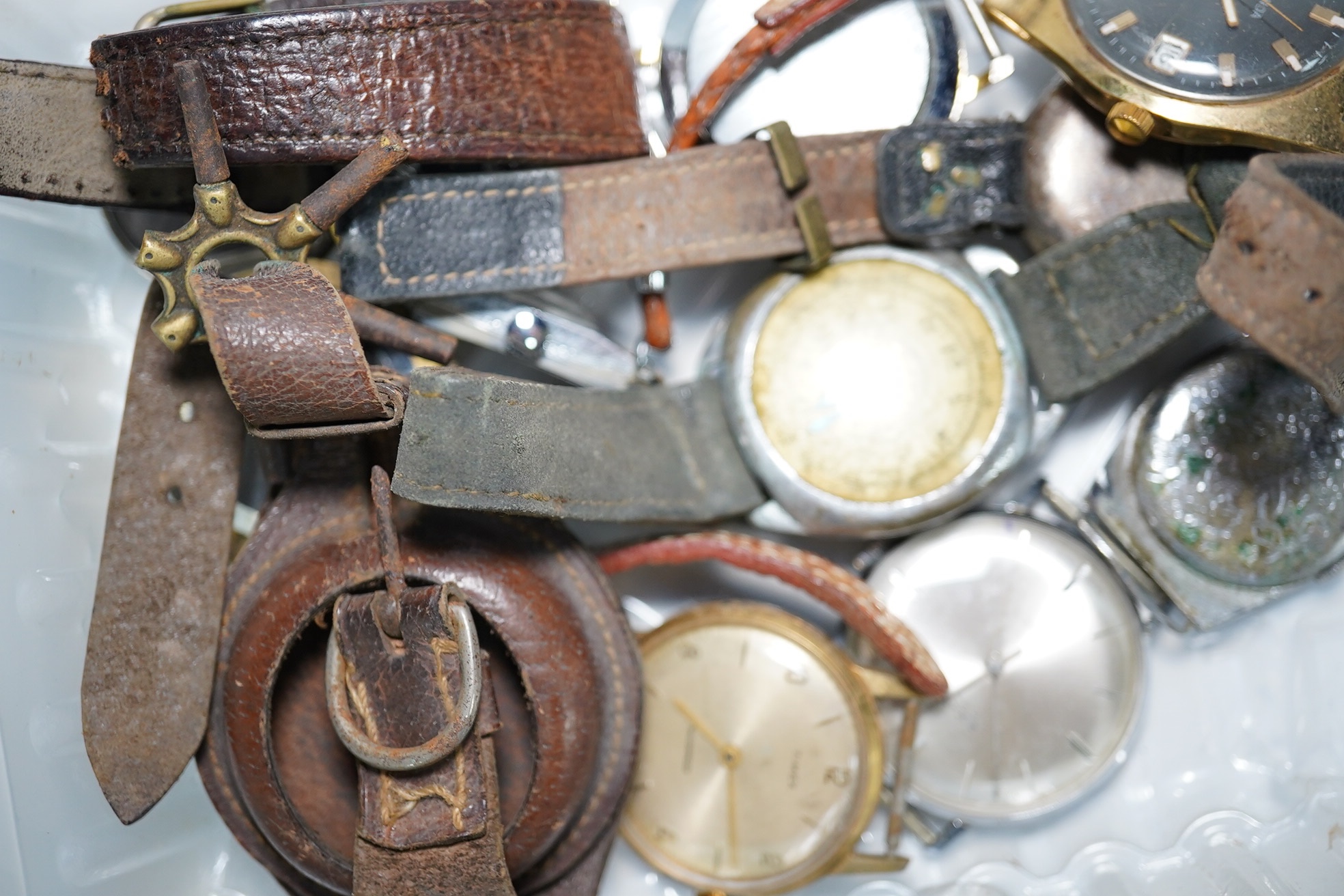 A quantity of assorted gentleman's wrist watches, including Ingersoll, Timex and Sekonda. Condition - poor